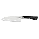 Jamie Oliver by Tefal K26715 Santokumesser 16,5 cm | hohe Schneideleistung | unverwechselbares Design | widerstandsfähige und langlebige Klingen | Edelstahl/Schwarz