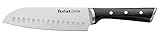 Tefal Ice Force K23206 Santoku Messer | 18cm | Korrosionsschutz | Handschutz | Edelstahl | Edelstahl/Schwarz