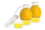 Patent-Safti 3 x Gelb Entsafter I Der Originale Safti Ausgießer für Zitronen, Orangen etc. I Einfacher als Jede Zitronenpresse oder Saftpresse I 3 x Gelb