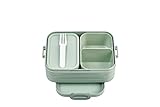 Mepal - Bento Lunchbox Take A Break Midi - Brotdose mit Bento-Box - Meal Prep Box für Sandwiches, Kleine Snacks & Reste - Snack & Mittagessen - Essensbox mit Fächern - 900 ml - Nordic Sage