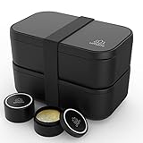 Umami Alles-in-1 2000ml Bento Box Erwachsene mit Besteck & 1 Saucenbehältern als Brotdose Salat- Snack- oder Lunchbox | Brotdose Auslaufsicher Kinder | Inkl. Zubehör Brotdose mit Fächern für Meal Prep