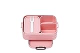 Mepal Bento-Lunchbox Take A Break Nordic pink midi – Brotdose mit Fächern, geeignet für bis zu 4 Butterbrote, TPE/pp/abs, 0 mm