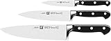 ZWILLING Professional S Messer-Set, 3-teilig (Spick-/Garniermesser 10 cm, Fleischmesser 16 cm, Kochmesser 20 cm), Rostfreier Spezialstahl/Kunststoff-Griff mit Nieten, Schwarz