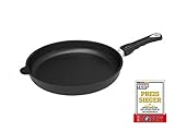 AMT Gastroguss Bratpfanne, Ø 32 cm, 5 cm hoch, abnehmbarer Stiel, Aluguss (Aluminium), Lotan® Antihaft-Beschichtung für fettfreies Braten, AMZN-532-Z20B