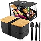 Moritz & Moritz Bento Box Japanisch – Perfekte Lunchbox für Erwachsene und Kinder - Brotdose mit Fächern – Ideal für die Arbeit, Schule und Unterwegs