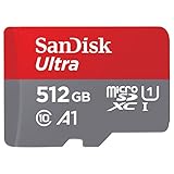 SanDisk Ultra 512GB microSDXC Memory Card + SD Adapter with A1 App Performance Up to 120 MB/s, Class 10, U1