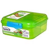 Sistema Bento Cube Lunchbox, 1,25 l Frischhaltedose mit einzelnen Fächern und Joghurtbecher, 1 Stück (Sortiert Farbe)