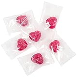 Herzbonbons Kirsche, einzeln transparent verpackt, 1kg, ca. 280 Stück - Ideal als Deko zur Hochzeit, Geburtstag oder Taufe