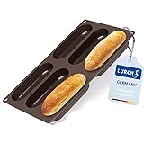 Lurch 85082 FlexiForm Hotdog Buns 6-Fach / Backform für 6 Hot Dog Brötchen aus 100% BPA-freiem Platin Silikon, Braun, 3 x 30 x 17 cm