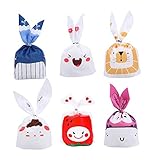 Ulikey 60 PCS Ostertüte Hase Set - Hasen Osterhasen Tüten - Geschenktüten Biscuit Candy Geschenk Taschen Partytüte Mitgebseltüten Hasenohren Tüten für Ostern Hochzeit Geburtstag