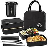 UHAPEER Bento Box für Erwachsene und Kinder, Tragbare Auslaufsichere Lunchbox mit Tasche, Mikrowellengeeignet Brotzeitbox, Brotdose für Arbeit und Schule