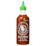 FLYING GOOSE Sriracha scharfe Chilisauce - scharf, grüne Kappe, Würzsauce aus Thailand, 1er Pack, (1 x 455 ml)