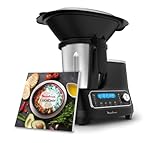Moulinex HF4568 Clickchef Multifunktions-Küchenmaschine | 12 Geschwindigkeiten + Pulse | 5 Automatik-Programme + manueller Modus | 3,6 L | integrierte Waage | Dampfgaraufsatz + Rezeptbuch | Schwarz