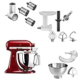 KitchenAid Küchenmaschine Artisan | 5KSM175PSECA | STARTER PAKET inkl. Gemüseschneider, Fleischwolf und vielem Zubehör | Dein Einstieg in die KitchenAid-Welt! (Liebesapfel Rot)