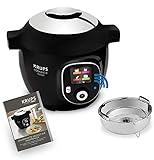 Krups CZ7158 Cook4Me+ Connect Multikocher | 1600 Watt | elektrischer Schnellkochtopf | inkl. kostenlose App | Bluetooth Steuerung | 4 Liter Fassungsvermögen | schwarz/grau