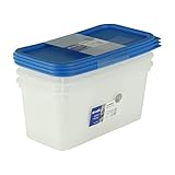 Rotho Gefrierdose 'Domino' - Aromafeste Aufbewahrungsbox - 3er Set Vorratsdose BPA-frei - Reinigung der Gefrierdose in der Spülmaschine - 1.5 l Inhalt pro Gefrierbox - weiss/blau