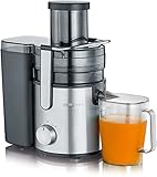 SEVERIN ES 3570 Entsafter (800 W, mit 1,1 L Saftbehälter) schwarz/edelstahl
