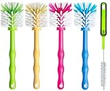 Reinigungsbürste 5er Set – Spülbürste für Mixbehälter und Messer - Ideales Zubehör zum Reinigen von Küchenmaschinen (1x Grün/ 1x Gelb /1x Pink/ 1x Blau/ 1x Grün)