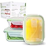 Fresh Master Frischhaltedose Glas Set - Testurteil: SEHR GUT - 100% auslaufsichere + luftdichte Vorratsdosen mit Deckel I Vorratsdosen Glas Meal Prep Boxen Glas Aufbewahrungsbox (6 teilig)