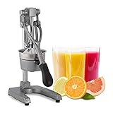 Relaxdays Saftpresse manuell, XL Orangenpresse, professionelle Fruchtpresse, Premium Zitruspresse, Gastronomie-Qualität, Silber, 21.5 x 18 x 40 cm