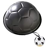 Birkmann, Motivbackform, Fußball, 3D Backform aus Karbonstahl, Ø 22,5 cm, mit Antihaftbeschichtung, Grau, Temperaturbeständig bis 230 °C, mit Rezeptidee, 212220