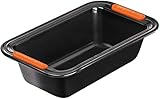 Le Creuset Antihaft Kastenform, Rechteckig, 23,5 x 13,5 cm, Sauerteigbeständig, Aus Karbonstahl gefertigt, Anthrazit/Orange, 94100329000000