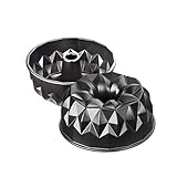 Original Kaiser Inspiration Design-Gugelhupfform 25 cm, Gugelhupf Backform mit geometrischer Oberflächenstruktur, Aluminiumguss, Kuchenform antihaftbeschichtet, 25.5 x 25.5 x 11.5 cm,Schwarz