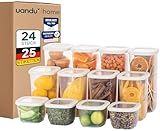 uandu Vorratsdosen mit Deckel Luftdicht - 12er Vorratsbehälter Set | Aufbewahrungsbox Küche Aufbewahrung & Organisation | BPA Frei | Küchen Organizer | Teebox | Vorratsdose | Kühlschrank Organizer