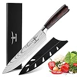 HOTSTEEL Küchenmesser | Kochmesser, 20 .5 cm extra scharfe Messerklinge aus hochwertigem Spezialstahl | Ergonomischer Messergriff | Rostfrei