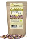 direct&friendly Bio bunte Blütenmischung - farbenfrohe Essblüten-Mischung aus Rosen-, Ringelblumen- und Kornblumenblütenblättern (50 g)