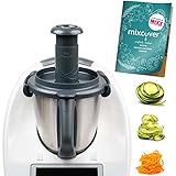 mixcover verbesserter Spiralschneider Gemüsenudeln herstellen mit Ebook Rezeptheft kompatibel mit Vorwerk Thermomix TM6 oder Vorwerk Thermomix TM5 Gemüsepasta Gemüsehobel GemüseStyler