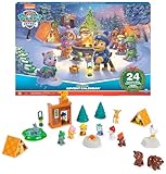 PAW Patrol Adventskalender 2023 - 24 Spielzeug-Überraschungen für eine fantasievolle Winterwelt, 7 Welpenfiguren, Tierfiguren und Zubehör, ab 3 Jahren