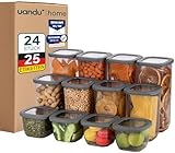 uandu Vorratsdosen mit Deckel Luftdicht - 12er Vorratsbehälter Set | Aufbewahrungsbox Küche Aufbewahrung & Organisation | BPA Frei | Küchen Organizer | Teebox | Vorratsdose | Kühlschrank Organizer