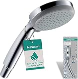 hansgrohe Croma 100 - wassersparender Duschkopf 9 l/min (EcoSmart), Handbrause mit 4 Strahlarten, runde Duschbrause (⌀ 100 mm), Sparduschkopf mit Antikalk-Funktion, Chrom