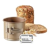 Zenker Pollerbrot-Springform – Runde Brotform als Zubehör zum Backen 12er Brotbackform mit Antihaftbeschichtung Backform für selbstgemachtes Brot Ø 12 x 10 cm, 7310, Gold-Mahagoni