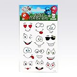 Oster Eier Sticker - freche Gesichter Aufkleber für Oster Eier Deko - Bogen 12 Motive / 12 Sticker