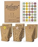 Jubi® 30 umweltfreundliche Geschenktüten mit 35 Stickers - Papiertüten Made in Germany aus 100% Altpapier- (16,5 x 26 cm) - 100% KLIMANEUTRAL - Adventskalender, Kindergeburtstag, Geschenktüten