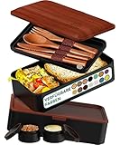 Umami Bento Box für Erwachsene/Kinder, neue Premium Edition (1200ml, Black & Sapele)
