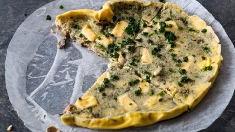 Pilz-Schmelzkäse-Omlette aus dem Varoma des Thermomix