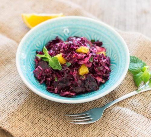 Rotkohl Rohkost mit Orangen aus dem Thermomix