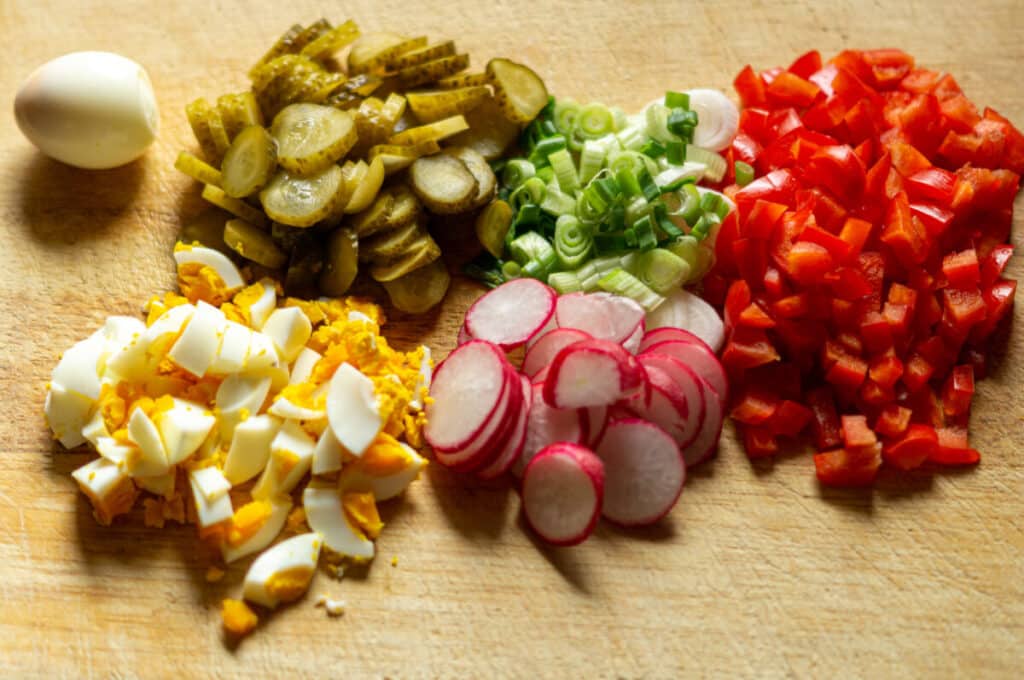 Bunter Kartoffelsalat aus dem Thermomix® 9 gemuese bunter kartoffelsalat thermomix