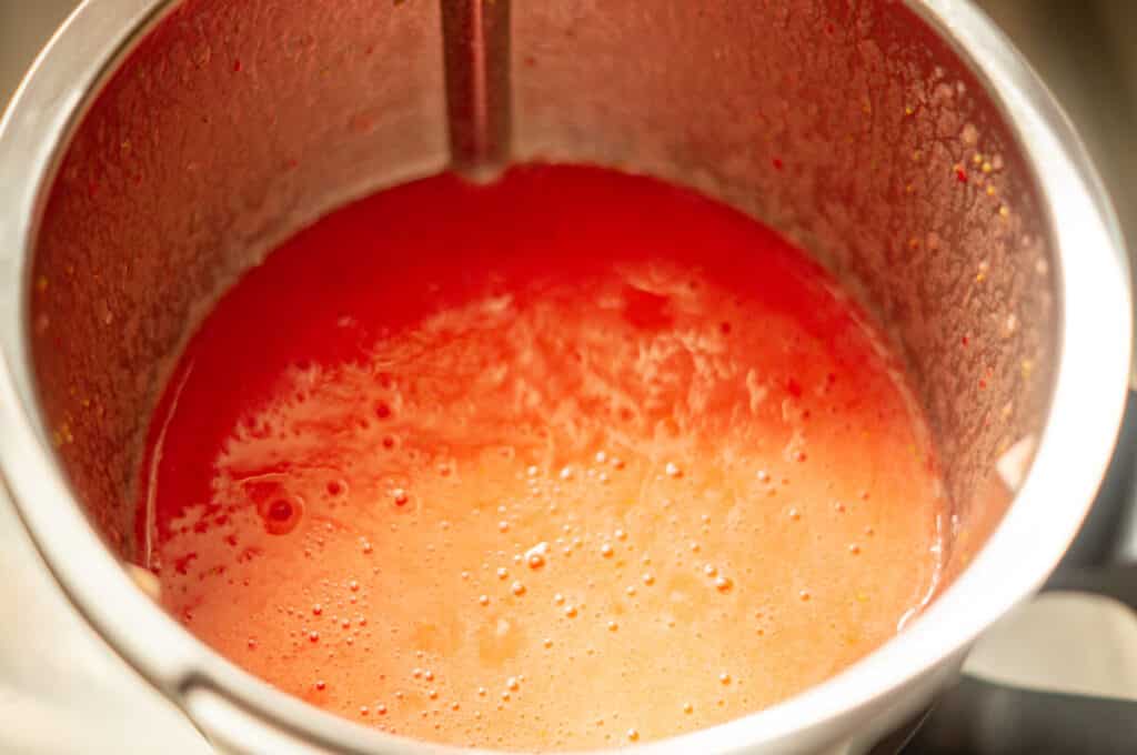 Erdbeer-Eis Thermomix®: cremiges Sahneeis 10 erdbeeren im mixtopf puerieren