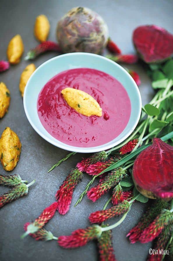 Rote-Bete-Linsen-Suppe mit Nockerln aus dem Thermomix® © Eva Wöckl