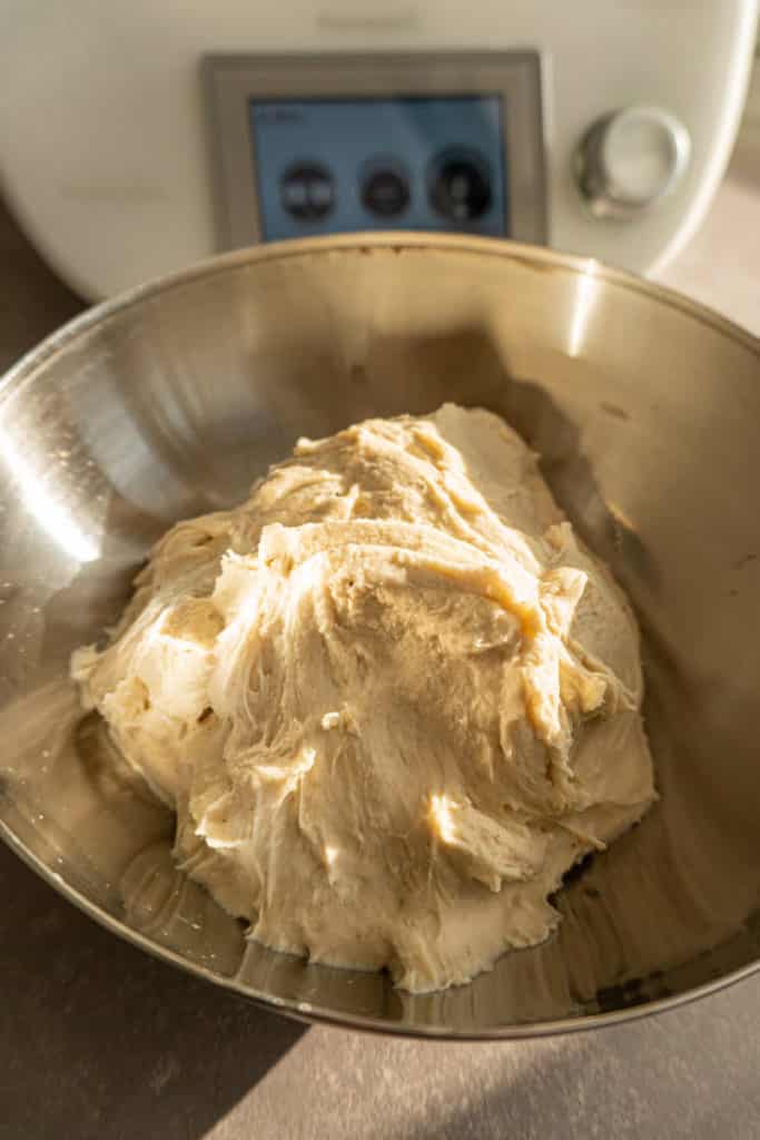 Tomaten-Focaccia aus dem Thermomix® 6 hefeteig in schuessel gehen lassen