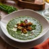 Spinat-Suppe mit Brotkrusties aus dem Thermomix®