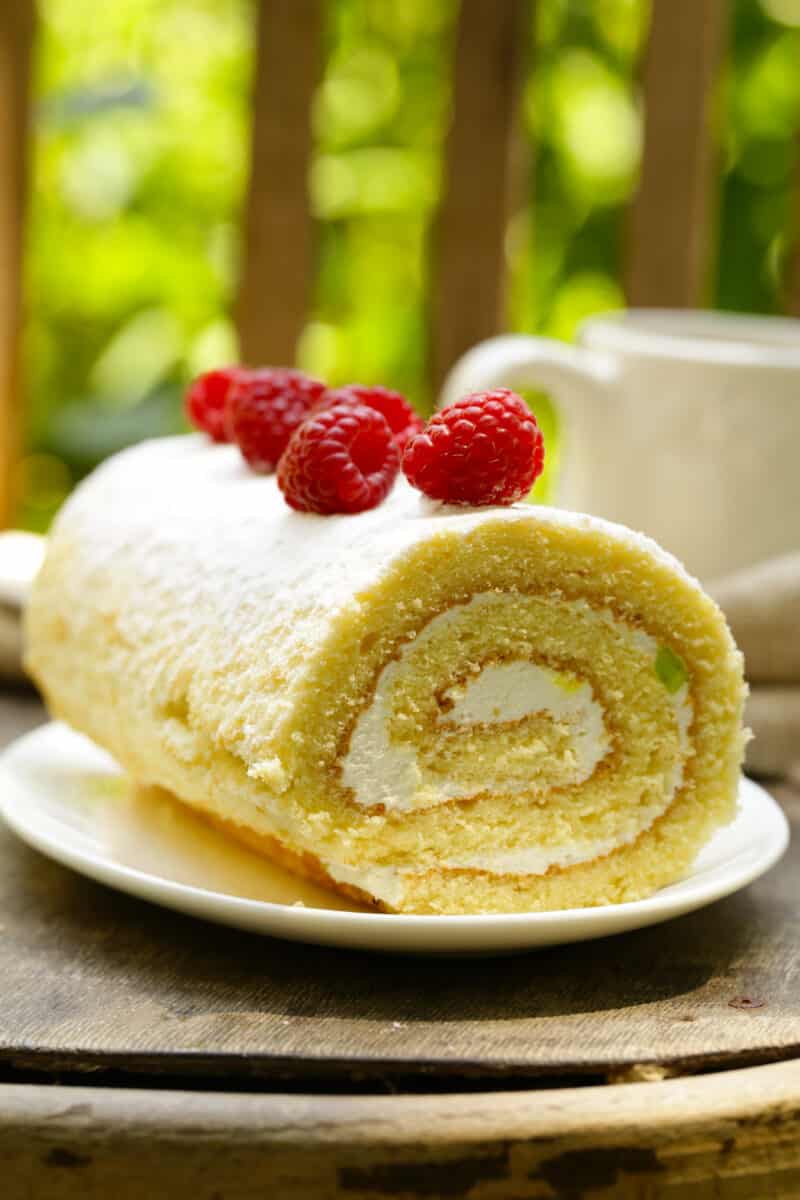 Himbeeren im Thermomix® · Saison plus 18 Rezepte 7 Biskuitrolle mit Himbeercreme aus dem Thermomix®