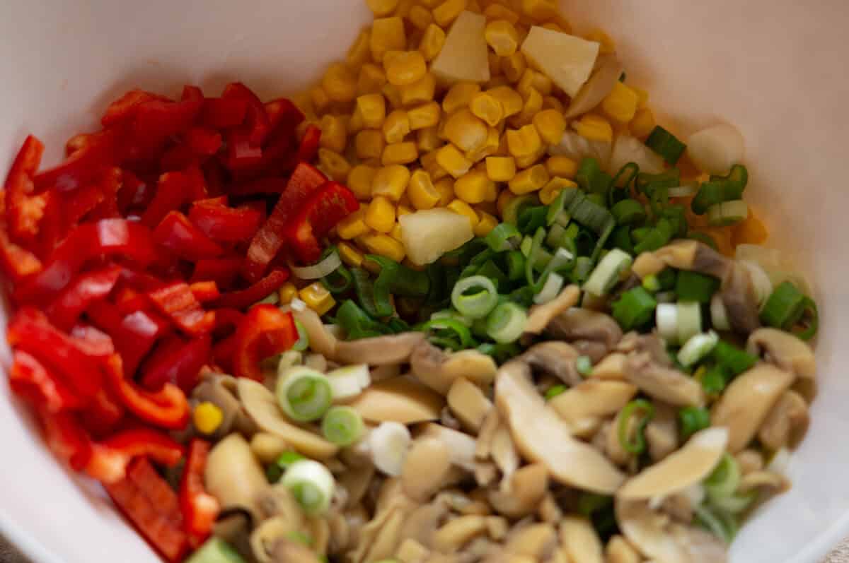 Fruchtiger Reissalat aus dem Thermomix® 4 Gemüse für Reissalat