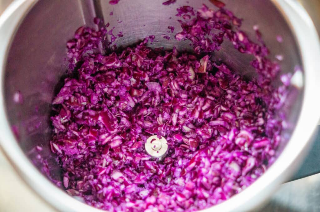 Rotkohlsalat Thermomix®: zart ohne Kneten, in 25 Min 6 rotkohl hacken im thermomix