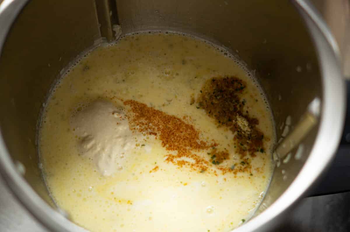 Schinken-Sahne Nudeln mit Spargel aus dem Thermomix® 9 Zutaten für die Sahnesauce
