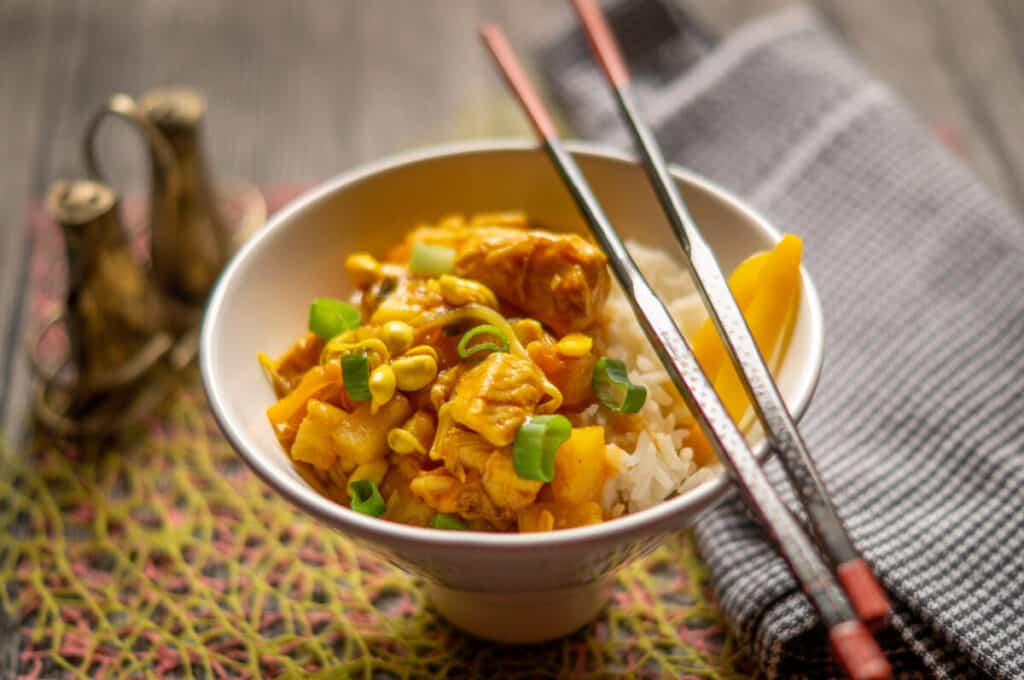 Asia Hähnchen süß-sauer Thermomix®: 1:1 Zucker zu Essig 1 Asia Hähnchen süß-sauer aus dem Thermomix®